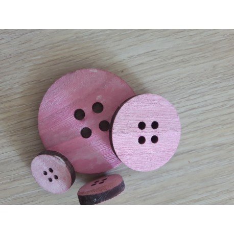 WOOD BOTTON PZ.30 3 SIZES PINK