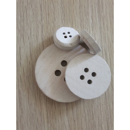 WOOD BOTTON PZ.30 3 SIZES WHITE