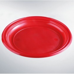 PIATTINO DESSERT ROSSO PLASTICA PZ 25