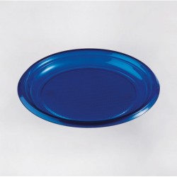 PIATTINO DESSERT BLU PLASTICA  PZ.25