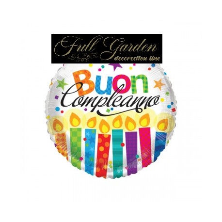 PALLONCINO 18 MYLAR BUON COMPLEANNO TONDO CM46