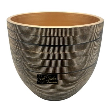 VASO BOMBATO D.18 H.16 NERO/ORO