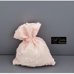 SACCHETTO 8X10 ROSA  RETT.ORGANZA FLOCCATA PZ12