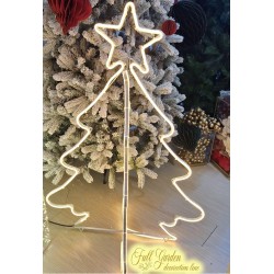 ALBERO 3 D CON NEON FLEX BIANCO CM.120X86X76