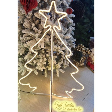 ALBERO 3 D CON NEON FLEX BIANCO CM.120X86X76