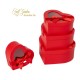 SET 4 SCATOLE CUORE ROSSE 15,5X14,5 H5  B 21X19H9