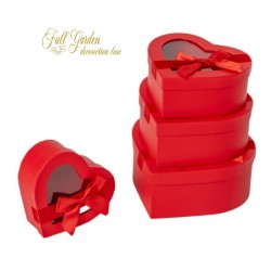 SET 4 SCATOLE CUORE ROSSE 15,5X14,5 H5  B 21X19H9