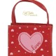 10 PEZZI GIFT BAG ROSSA CUORI 13X8X11CM