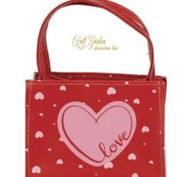 10 PEZZI GIFT BAG ROSSA CUORI 13X8X11CM