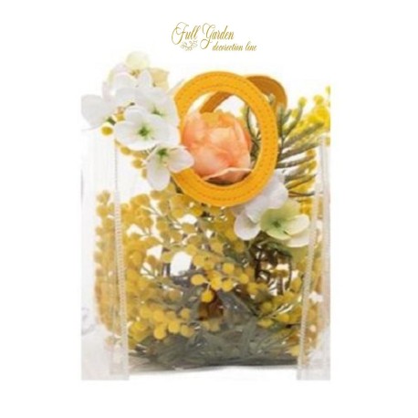 SHOPPER CRYSTAL BAG GIALLO 15X14,5+9CM