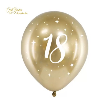 PALLONCINO 12 ORO 18 ANNI GLOSSY GOLD PZ 6